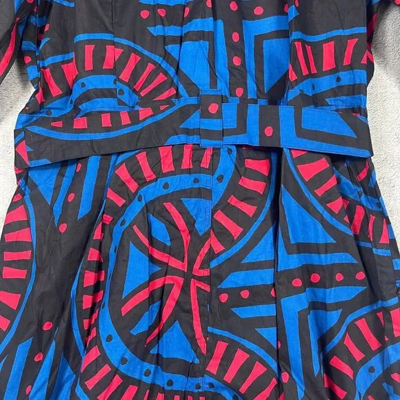 Vibrant Geometric Jumpsuit in Blue and Red - Picture 10 of 16